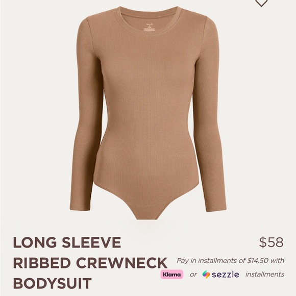 Nuuds ribbed bodysuit cinnamon small - Picture 3 of 6